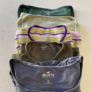 Hollister + Out From Under Baby Tee Bundle XXS–S | Y2K Ribbed Tops